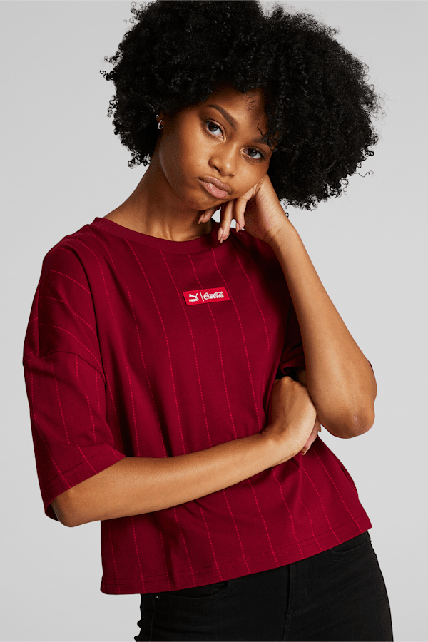 T-shirt PUMA x COCA-COLA imprimé sur toute la surface Femme, Intense Red, extralarge